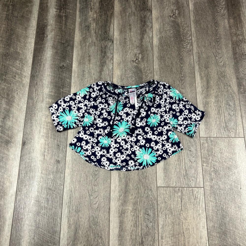 Justice Navy Floral Blouse
